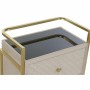 Table d'appoint DKD Home Decor Beige Doré Métal Verre 60 x 35 x 75 cm