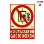 Sign Normaluz No utilizar en caso de incendio PVC (21 x 30 cm)