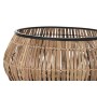 Set de pots DKD Home Decor Noir Naturel Métal Rotin Carré Bali 50 x 50 x 25,4 cm (2 Unités)