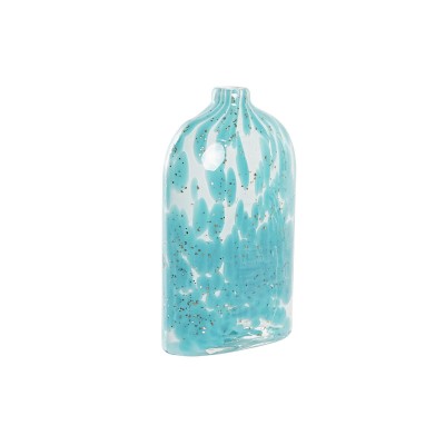 Vase DKD Home Decor Bleu Verre méditerranéen 12 x 7,5 x 21,5 cm