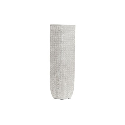 Vase DKD Home Decor 20 x 12 x 58 cm Blanc Résine Moderne