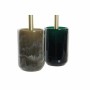 Toilet Brush DKD Home Decor Green Grey Resin Marble 9 x 9 x 37 cm (2 Units)