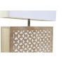 Lampe de bureau DKD Home Decor Marron Polyester Blanc Bois de manguier 50 W (33 x 12 x 41 cm)