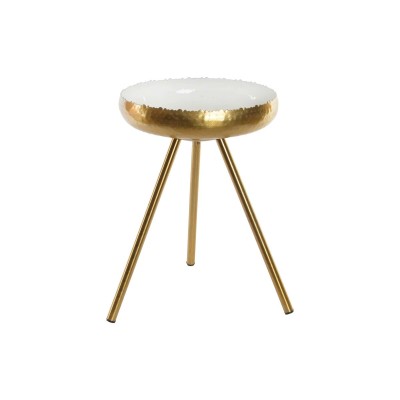 Table d'appoint DKD Home Decor Doré Aluminium Blanc Laqué (43 x 43 x 61 cm)