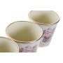 Set de pots DKD Home Decor Beige Rose PVC Aluminium Shabby Chic 38 x 12 x 14 cm (3 Pièces)