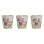 Set de pots DKD Home Decor Beige Rose PVC Aluminium Shabby Chic 38 x 12 x 14 cm (3 Pièces)