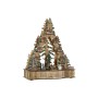 Décorations de Noël DKD Home Decor Vert Naturel Bois Arbre Maisons 30 x 15 x 37 cm (3 Unités)