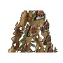 Décorations de Noël DKD Home Decor Vert Naturel Bois Arbre Maisons 30 x 15 x 37 cm (3 Unités)