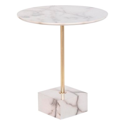 Table d'appoint DKD Home Decor Marbre Acier Résine (45 x 45 x 50 cm)