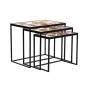 Jeu de 3 tables DKD Home Decor Jaune Noir Rose Doré 60 x 40 x 50 cm