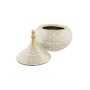 Tibor DKD Home Decor White Golden Porcelain Oriental Chromed 18 x 18 x 22 cm