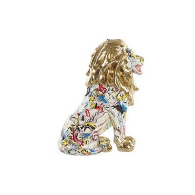 Figurine Décorative DKD Home Decor Doré Lion Résine Multicouleur Moderne (21 x 14,5 x 27 cm) (15 x 21 x 27 cm)