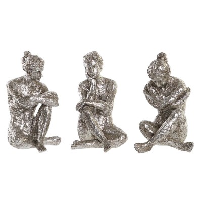 Decorative Figure DKD Home Decor 17 x 15 x 26 cm Lady Silver (3 Units)