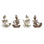 Decorative Figure DKD Home Decor White Brown Buddha Oriental 18 x 12 x 27,5 cm (4 Pieces)