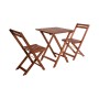 Ensemble Table + 2 Chaises EDM Marron