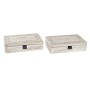 Boîte Décorative DKD Home Decor Naturel Bois MDF 28 x 18 x 6,5 cm (2 Unités)