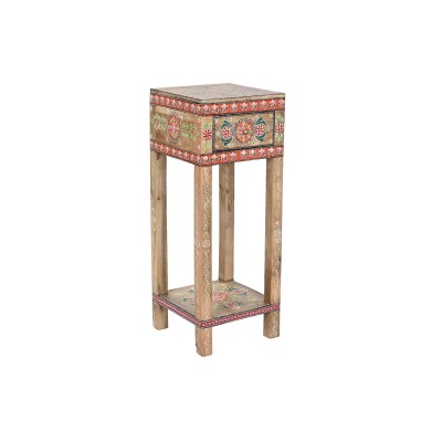 Table d'appoint DKD Home Decor Multicouleur Naturel Bois de manguier 30,5 x 31 x 80,5 cm