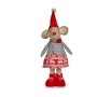 Decorative Figure Mouse Christmas 48 cm White Red Grey Cream