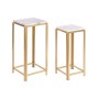 Jeu de 2 tables DKD Home Decor Blanc Doré 33 x 33 x 70 cm