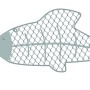 Cadre Poisson 50,17 x 2,54 x 22,23 cm Bleu Métal