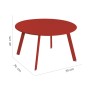 Side table Marzia Red Steel 70 x 70 x 40 cm