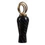 Vase Crystal Black Golden Metal 15 x 15 x 46 cm