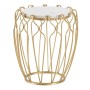 Side table 43 x 43 x 50 cm Golden Metal White Marble