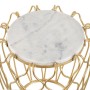 Side table 43 x 43 x 50 cm Golden Metal White Marble