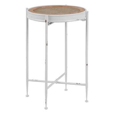 Table d'appoint 40 x 40 x 62 cm Métal Blanc