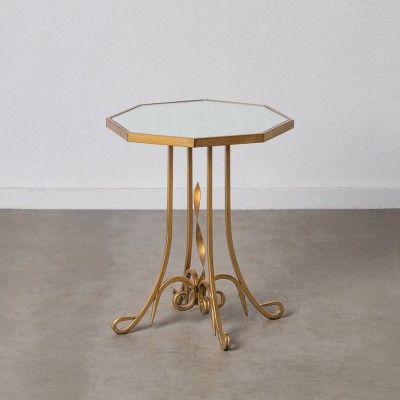 Table d'appoint 48,5 x 48,5 x 60,5 cm Verre Doré Métal