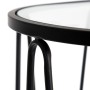 Table d'appoint 56 x 35,5 x 56 cm Verre Noir Métal (2 Unités)