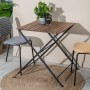 Side table 70 x 70 x 76 cm Natural Black Wood Iron