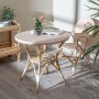 Side table 81 x 81 x 76,5 cm Natural Beige Rattan