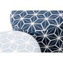 Footrest DKD Home Decor 31 x 31 x 33 cm Blue Sky blue Pinewood Geometric Mediterranean (2 Units)