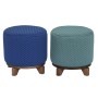 Footrest DKD Home Decor Wood 30 x 30 x 30 cm Green Navy Blue (2 Units)