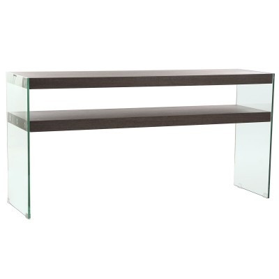 Console DKD Home Decor Marron Transparent Verre Noyer Bois MDF 160 x 45 x 80 cm