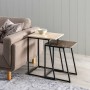 Side table 45 x 35 x 63,5 cm Brown Cream Marble Iron (2 Units)