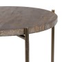 Table d'appoint 32 x 32 x 54,5 cm Marron Marbre Fer