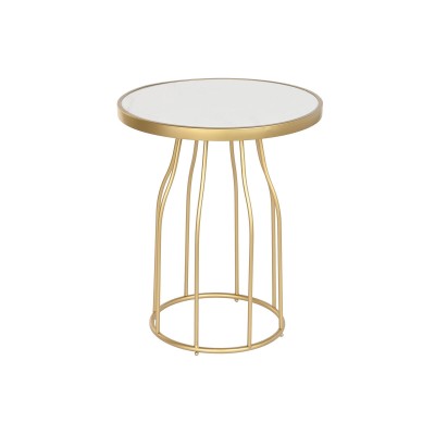 Table d'appoint DKD Home Decor Blanc Doré Métal Ardoise 49 x 49 x 60,5 cm