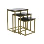 Set of 3 tables DKD Home Decor Black Golden 50 x 35 x 60 cm