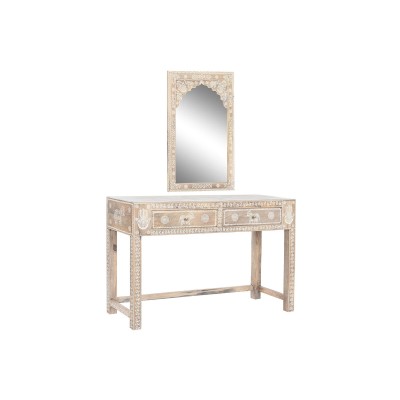 Console DKD Home Decor Naturel Bois de manguier Miroir 117 x 40 x 76 cm