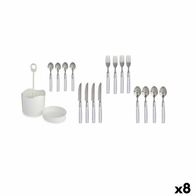 Ensemble de Couverts Blanc Acier inoxydable (8 Unités)