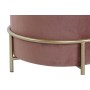 Footrest DKD Home Decor Pink Golden Metal Velvet 48 x 48 x 47 cm