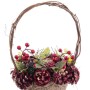 Christmas bauble Red Multicolour Rattan Plastic Foam Pineapples Basket 21 x 21 x 30 cm