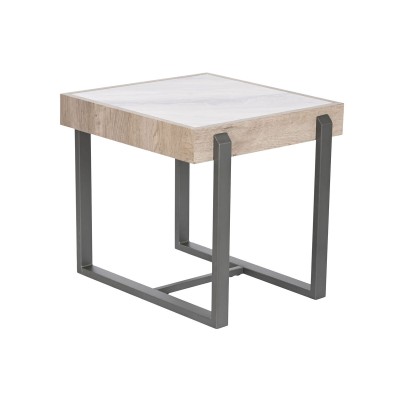 Table d'appoint Home ESPRIT Blanc Gris Naturel Métal 50 x 50 x 50 cm