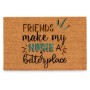 Doormat Friends Blue Natural 60 x 1 x 40 cm (12 Units)