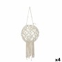 Candleholder Macrame White Cotton 25 x 27 x 25 cm (4 Units)