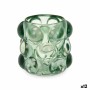 Candleholder Microbeads Green Crystal 8,4 x 9 x 8,4 cm (12 Units)