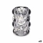 Candleholder Microbeads Grey Crystal 8,4 x 12,5 x 8,4 cm (12 Units)