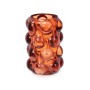 Candleholder Microbeads Orange Crystal 8,4 x 12,5 x 8,4 cm (12 Units)